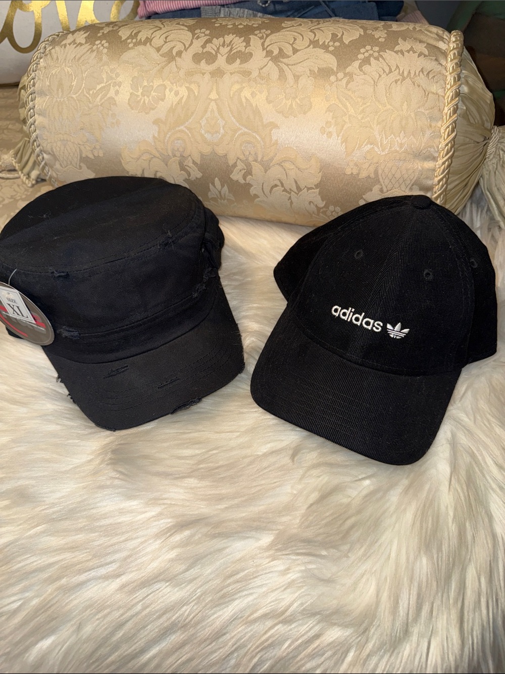 adidas Black Corduroy Logo Baseball Cap